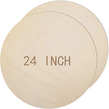 2 Pieces 24 Inch Round Wood Circles for Crafts Blank Round Wood Cutouts Unfinished Round Wood Discs Large Unfinished Wood Circles for Door Hanger AWIZOM