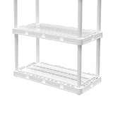 Gracious Living 4 Shelf Knect-A-Shelf Solid Light Duty Storage Unit 12 x 24 x 48 Organizer for Home, Garage, Basement & Laundry, White Gracious Living