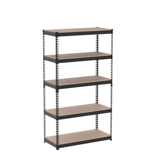 HOMEDANT Z-beam 5-Tier Laminated Heavy Duty Metal Shelving Unit Adjustable Garage Storage Utility Rack Shelves Organization Multipurpose Shelf HOMEDANT