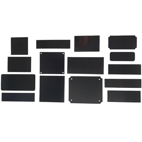 Engraving Plates Blank Anodized Aluminum Assortment 15 Piece, 3-Thicknesses, Black Double Sided Custom Engraving Plates