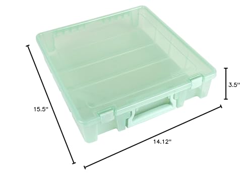 ArtBin 6955RJ Super Satchel 1-Compartment Box, Art & Craft Organizer, 1-Pack, Translucent Mint - WoodArtSupply