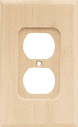 Brainerd 64667 Wood Square Single Duplex Outlet Wall Plate / Switch Plate / Cover Value Pack (6 pieces), Unfinished Wood Brainerd