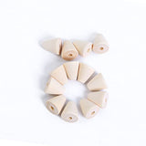 50 Pcs Natural Geometric Cone Shaped Wood Beads Unfinished Wooden Spacer Beads for Jewelry Bracelet Necklace DIY Craft Making, 14 x 16mm Teensery