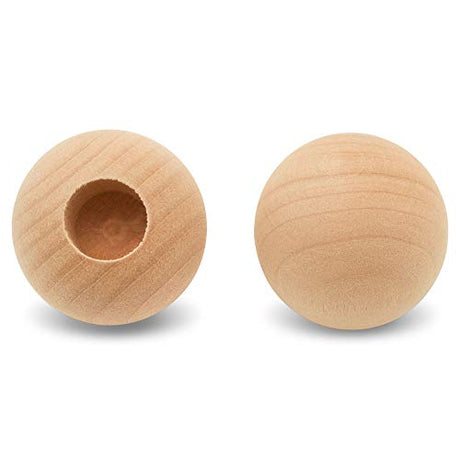 Wood Dowel Caps 1-1/4 inch Diameter with 1/2 inch Hole, Pack of 10 Unfinished Dowel Rod Caps for 1/2 inch Dowel Rods, for Crafts and DIYers, by Woodpeckers