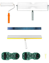 QWORK Self-Levelling Cement Tool Kit, Floor Construction Roller Spike Shoes, Epoxy Floor Paint Tool, Stainless Steel Scraper Self-Leveling Rake QWORK