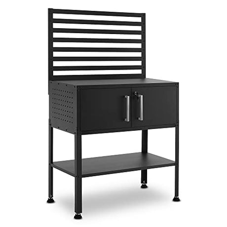 MCombo Metal Workbench for Garage, Adjustable Worktable with Storage Cabinet for Home Office, Basements, Workstation for Home Improvement Bench-81 MCombo