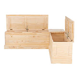 Linon Unfinished Wood Backless Interior Storage Harris Nook Linon