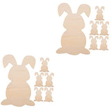 Kisangel 12 pcs Rabbit Shaped Wood Chips Unfinished Wood Bunny Easter Bunny Unfinished Wood Crafts Bunny Unfinished Wood Slices Decor Bunny Hanging Kisangel