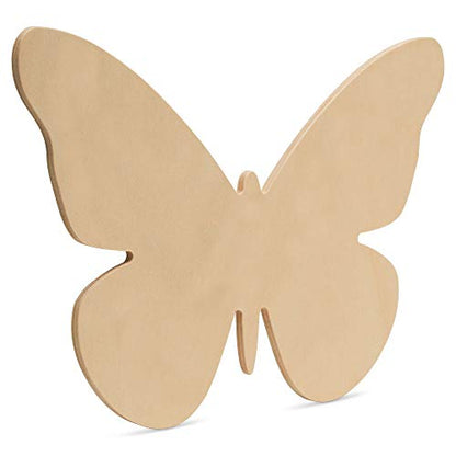 Large Butterfly Wood Cutouts, 12-inch x 8-inch Unfinished Wood Cutout for Painting and Spring Craft, Pack of 1 Spring Decoration for Home and - WoodArtSupply