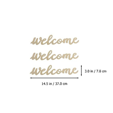 Amosfun Vintage Decor 10pcs welcome wood cutout letters for sign wooden unfinished- Welcome Door Signs Decorative Wood Hanging Door- Sign with 10pcs Amosfun