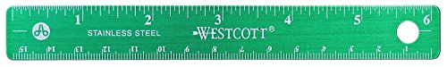 Westcott Stainless Steel Office Ruler with Non Slip Cork Base, 6-Inch (10414) Westcott