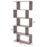 VASAGLE Greige 5-Tier Wooden Bookcase - Stylish Freestanding Decorative Shelf and Room Divider VASAGLE