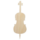 Cello Music Instrument Silhouette Unfinished Wood Shape Piece Cutout for DIY Craft Projects - 1/4 Inch Thick - 6.25 Inch Size Sniggle Sloth