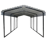 Arrow Carports Galvanized Steel Carport, Full-Size Metal Carport Kit, 12' x 20' x 9', Eggshell Arrow