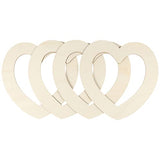 Healifty 4pcs Hollow Heart Wood Piece DIY Ornament Unfinished Heart Ornament Valentines Day Wood Heart Wood Heart Slices Wood Paint Heart Wedding Healifty