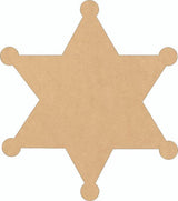 Unfinished Sheriff Badge Wood 6" Cutout, DIY Paintable 1/4" MDF Craft NEXTCraft