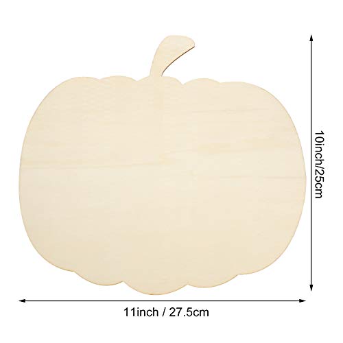 Large Size Wooden Pumpkin Cutout Unfinished Wood Craft Cutout Blank Pumpkin Shape Cutout for Halloween Thanksgiving Party DIY Decoration, 11 x x10 WILLBOND