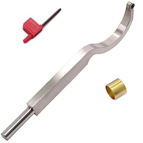 Carbide Tipped Woodturning Tool H8.9 Carbide Wood Lathe Tool Extend mini Swan Hollower Made of Stainless Steel with 1pcs 8.9mm Round Carbide Cutter Dirtech