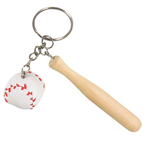 Rhode Island Novelty Baseball & Wooden Bat Keychains, 3-Inch, Pack of 12 Rhode Island Novelty