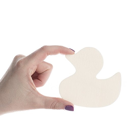 Pack of 12 Unfinished Wood Duck Cutout by Factory Direct Craft - Blank Wooden Duck Craft Shapes to Turn into Baby Shower Favors, Gender Reveals, Gift