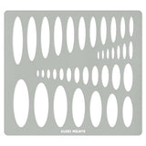 Aleks Melnyk #208 Metal Ellipse Template, Stencil, Geometric Template, Ellipse Master, Art Oval Tool, Isometric Drawing Template, Lapidary, - WoodArtSupply