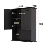 OONNEE Black Wall Mounted Bathroom Cabinet with Adjustable Shelves & Soft-Close Doors OONNEE