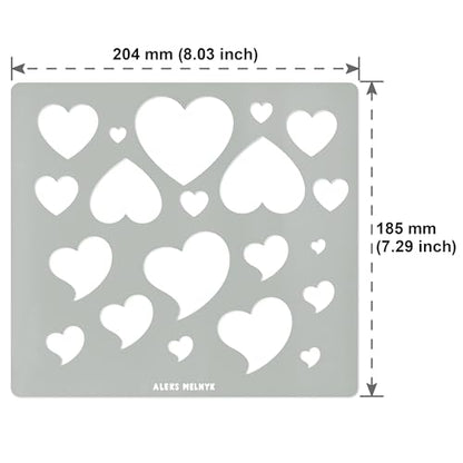 Aleks Melnyk #203 Metal Stencil for Jewelry, Shape Earring Heart Cutouts Stencil, Lapidary Template for Cabochons, Jewelry Making Templates, - WoodArtSupply