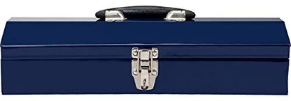 TCE ATB102U Torin 16" Hip Roof Style Portable Steel Tool Box with Metal Latch Closure, Blue