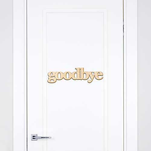 Goodbye Wood Sign Home Decor Gallery Wall Art Unfinished GIA 12" x 3" Woodums