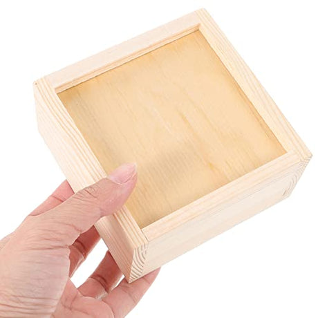 Kisangel Wooden Box Wood Gift Box with Sliding Lid Unfinished Wood Storage Box Trinket Storage Box Blank Wood Box Case Container for Gift Box DIY Art Kisangel