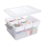 Citylife 17 QT Plastic Storage Box with Removable Tray Craft Organizers and Storage Clear Storage Container for Organizing Lego, Bead, Tool, Sewing, ITYLIFE CITYLIFE