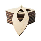 ALL SIZES BULK (12pc to 100pc) Unfinished Wood Wooden Laser Cutout Pointed Oval with Cutout Dangle Earring Jewelry Blanks Charms Ornaments Shape Texan Wood Crafts