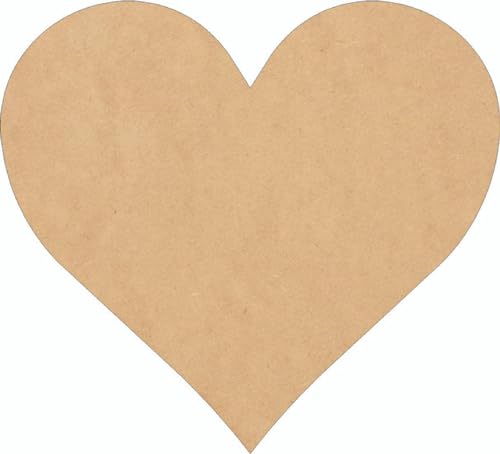 Wooden Valentine Heart 7 Inch Shape, Unfinished Wood Love Heart Craft Cutout, Blank Door Hanger