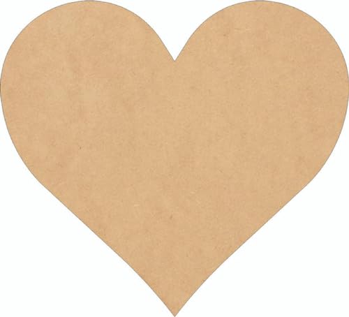 Wooden Valentine Heart 8 Inch Shape, Unfinished Wood Love Heart Craft Cutout, Blank Door Hanger