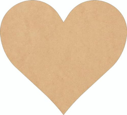 Wooden Valentine Heart 8 Inch Shape, Unfinished Wood Love Heart Craft Cutout, Blank Door Hanger
