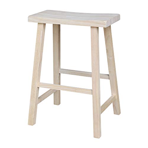 International Concepts 24-Inch Saddle Seat Stool, Unfinished IC International Concepts