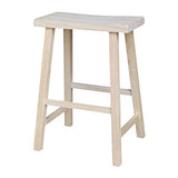 International Concepts 24-Inch Saddle Seat Stool, Unfinished IC International Concepts