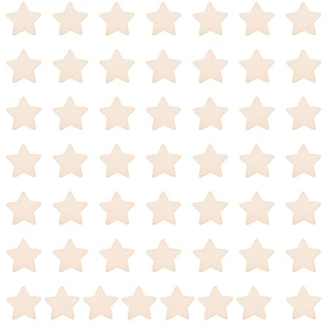 BESPORTBLE 50Pcs Unfinished DIY Wood Chips, Star Shaped DIY Graffiti Slices, Wooden Crafts to Paint BESPORTBLE