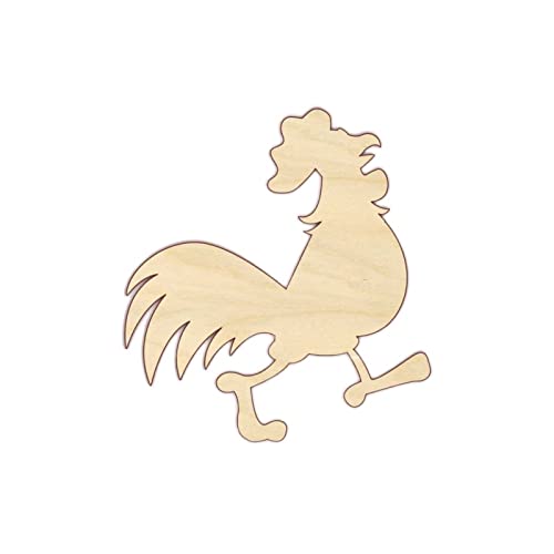 Rooster Wood Craft Unfinished Wooden Cutout Art DIY Wooden Sign Inspirational Wall Plaque Farmhouse Wooden Wall Art Decor for Home Laundry Room Arupkeer