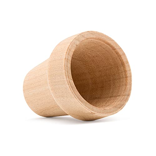 Small Wooden Flower Pot 1-9/16-inch x 1-1/2-inch, Pack of 24 Wood Craft Flower Planter to Paint, by Woodpeckers