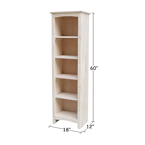 International Concepts 60" H Shaker Solid Wood Bookcase