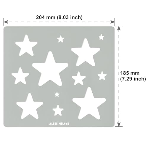 Aleks Melnyk #206 Metal Stencil for Jewelry, Shape Earring Star Cutouts Stencil, Lapidary Template for Cabochons, Jewelry Making Templates, - WoodArtSupply