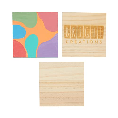 15 Pack Unfinished 4x4 Wood Squares for Crafts, Blank Wooden Tiles for Burning, Engraving, DIY Coasters Bright Creations