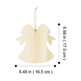 EXCEART 10Pcs Bell Shape Wood Cutouts Unfinished Christmas Wooden Ornaments Xmas Tree Hanging Embellishments Crafts for DIY Arts Crafts Holiday Party EXCEART