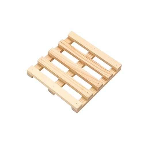 12 Pack Unfinished Wooden Mini Pallet Drink Coasters 4 Inch Square Natural Wood Beverages Coasters - WoodArtSupply