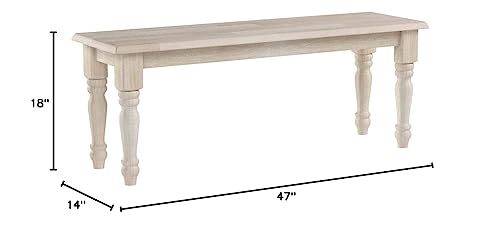International Concepts Farmhouse Bench, Unfinished IC International Concepts