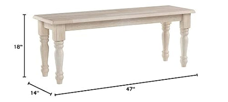 International Concepts Farmhouse Bench, Unfinished IC International Concepts