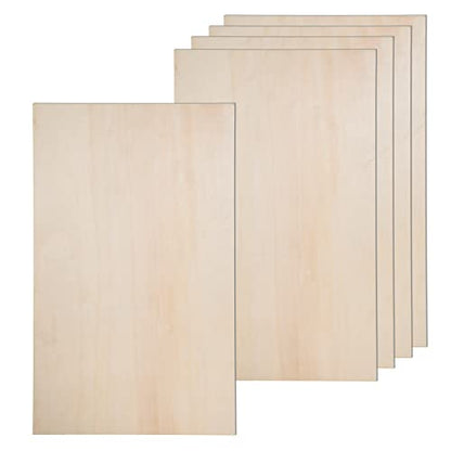 6 Pack Basswood Sheets for Crafts-12 x 20 x 1/8 Inch- 3mm Thick Plywood Sheets with Smooth Surfaces-Unfinished Rectangular Wood Boards for Laser