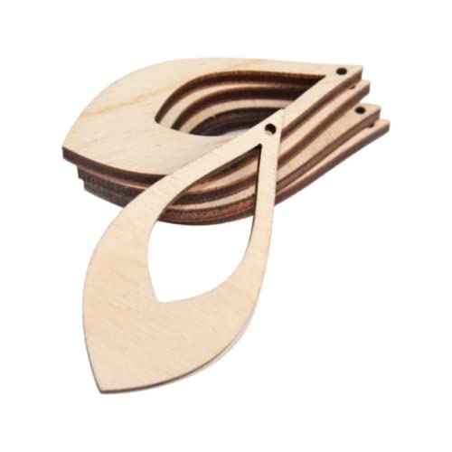 ALL SIZES BULK (12pc to 100pc) Unfinished Wood Laser Cutout Teardrop Dangle Earring Jewelry Blanks Shape Crafts Made in Texas Texan Wood Crafts