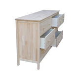 International Concepts Dresser with 6 Drawers, Unfinished IC International Concepts